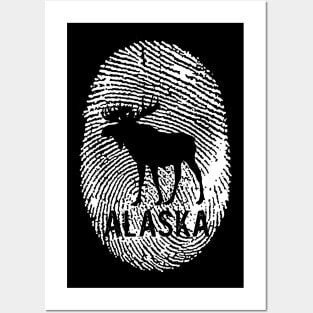 Alaska Moose Fingerprint Posters and Art